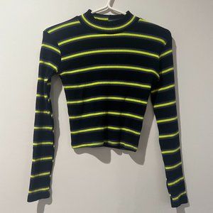 Colorful Turtle Neck Stripe Long Sleeve